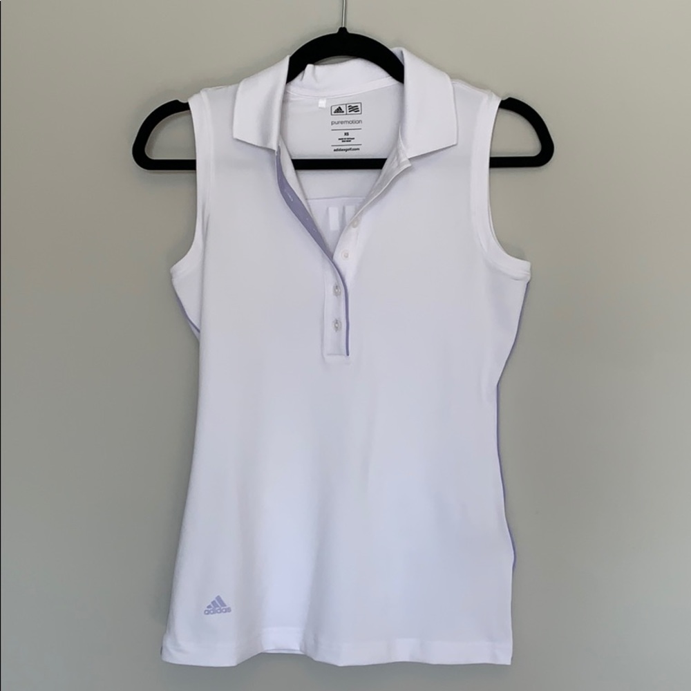 Adidas Golf Puremotion White Sleeveless Polo